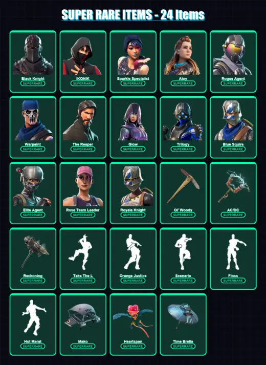[PC/XBOX] | Black Knight | IKONIK | Sparkle Specialist | Aloy | Rogue Agent | 111 skin | 113 pickaxe | 126 emote | 117 glider | Lv1361