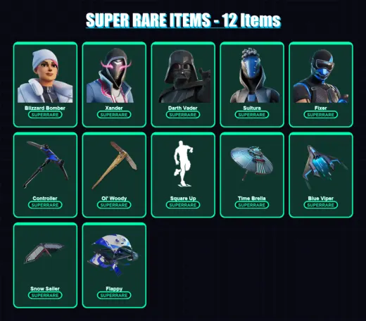 [PC/XBOX] | Blizzard Bomber | Xander | Darth Vader | Sultura | Fixer | 320 skin | 375 pickaxe | 195 emote | 201 glider | Lv3144