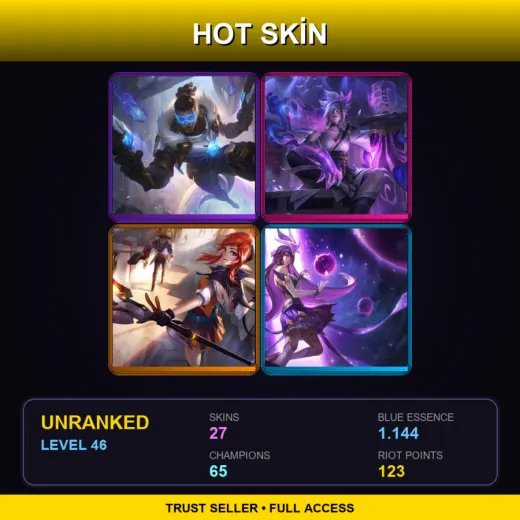 LAS | Pulsefire Lucian | Spirit Blossom Riven | Battle Academia Lux | Star Guardian Syndra | 27 Skin | 65 Champ | Lv46