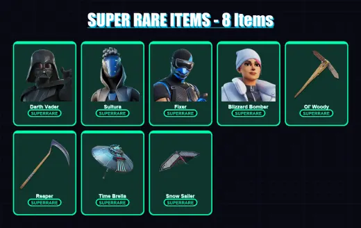 [PS4/PS5/PC] | Darth Vader | Sultura | Fixer | Blizzard Bomber | Torin | 277 skin | 355 pickaxe | 259 emote | 262 glider | Lv5168