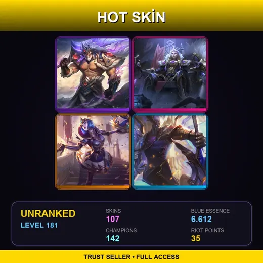 BR | Victorious Tryndamere | Victorious Sejuani | Victorious Orianna | Victorious Aatrox | 107 Skin | 142 Champ | Lv181