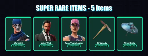 [PC] | Warpaint | John Wick | Rose Team Leader | Mandalorian | Blackheart | 94 skin | 100 pickaxe | 76 emote | 94 glider | Lv1036