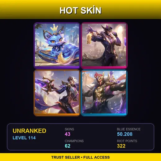 RU | Prestige Cyber Cat Yuumi | Victorious Twisted Fate | Victorious Fiora | Victorious Draven | 43 Skin | 62 Champ | Lv114 — LoL account
