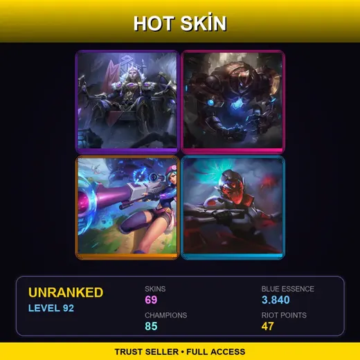 VN | Victorious Sejuani | Hextech Galio | Arcade Caitlyn | PROJECT: Akali | 69 Skin | 85 Champ | Lv92