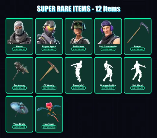 [PC/XBOX/PSN] | Havoc | Rogue Agent | Trailblazer | Sub Commander | Rox | 130 skin | 142 pickaxe | 147 emote | 138 glider | Lv2208