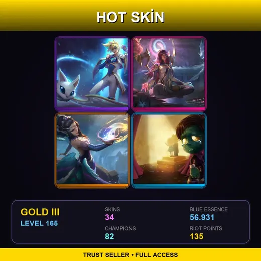 LAS | Star Guardian Ezreal | Tranquility Dragon Karma | Majestic Empress Morgana | Almost-Prom King Amumu | 34 Skin | 82 Champ | Gold III | Lv165