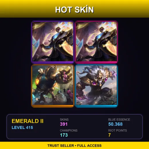 EUNE | Prestige Pulsefire Thresh (2022) | Prestige Pulsefire Thresh | Victorious Blitzcrank | 391 Skin | 173 Champ | Emerald II | Lv415