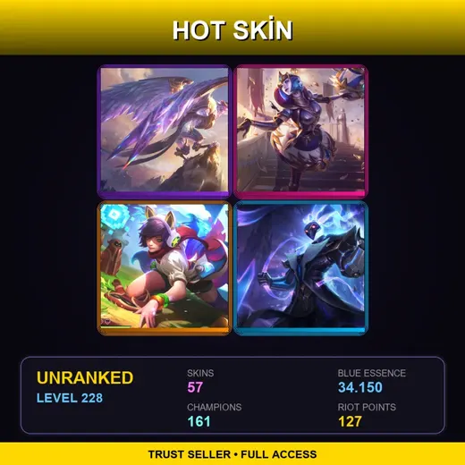 SG | Victorious Anivia | Victorious Orianna | Spirit Blossom Thresh | Star Guardian Kai'Sa | 57 Skin | 161 Champ | Lv228
