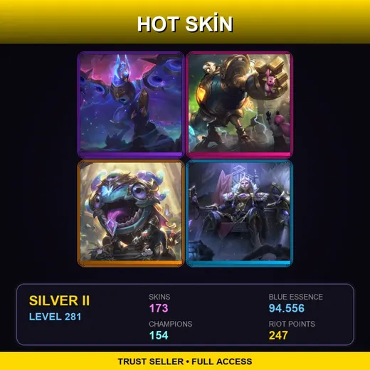 SG | Victorious Blitzcrank | Victorious Kog'Maw | Victorious Sejuani | Victorious Lucian | 173 Skin | 154 Champ | Silver II | Lv281 — Dragon Guardian Galio