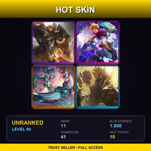 EUNE | Prestige Mecha Kingdoms Garen | Star Guardian Sona | Arcade Ezreal | Lunar Guardian Warwick | 11 Skin | 41 Champ | Lv60