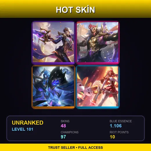 EUNE | Victorious Fiora | Victorious Draven | Star Guardian Miss Fortune | Cosmic Matriarch Bel'Veth | 48 Skin | 97 Champ | Lv101