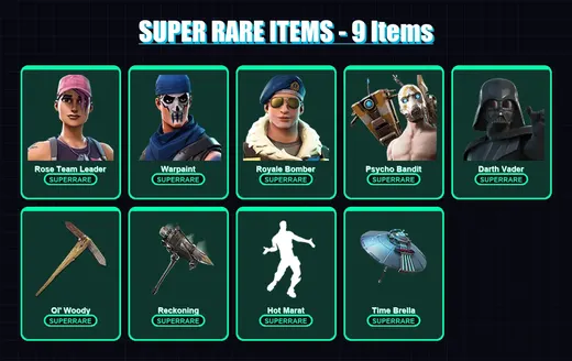 [PC/XBOX] | Rose Team Leader | Warpaint | Royale Bomber | Psycho Bandit | Darth Vader | 113 skin | 131 pickaxe | 117 emote | 99 glider | Lv1523