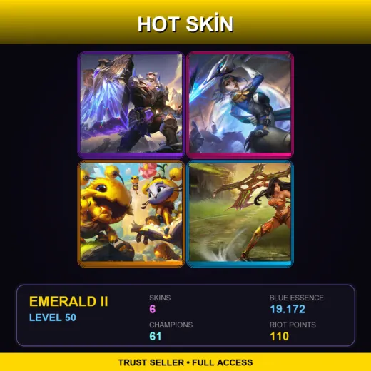 BR | Victorious Braum | Pulsefire Fiora | Yuubee | Spectacular Sivir | 6 Skin | 61 Champ | Emerald II | Lv50