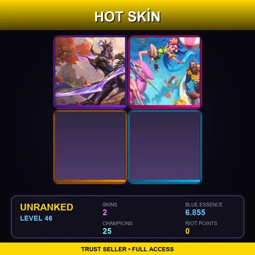 BR | Victorious Master Yi | Pool Party Gangplank | 2 Skin | 25 Champ | Lv46