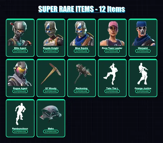 [PC/XBOX/PSN] | Elite Agent | Royale Knight | Blue Squire | Rose Team Leader | Warpaint | 31 skin | 24 pickaxe | 45 emote | 35 glider | Lv436