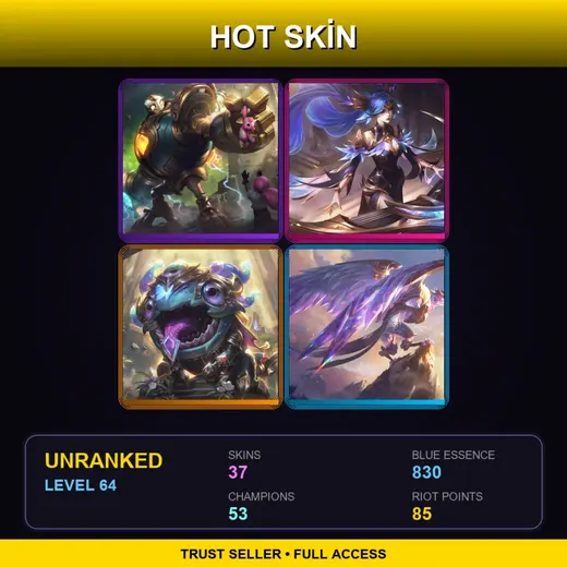 EUW | Victorious Blitzcrank | Victorious Sona | Victorious Kog'Maw | Victorious Anivia | 37 Skin | 53 Champ | Lv64