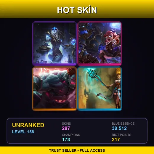 EUW | Cosmic Queen Ashe | Hextech Annie | Hextech Sion | Hextech Janna | 287 Skin | 173 Champ | Lv158