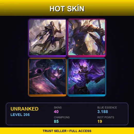 VN | Victorious Lucian | Victorious Aatrox | Spirit Blossom Kindred | PROJECT: Warwick | 40 Skin | 85 Champ | Lv205