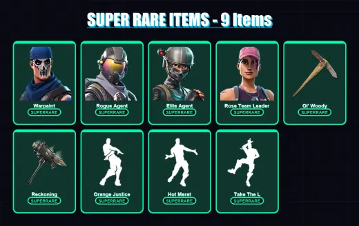[PC/XBOX/PSN] | Warpaint | Rogue Agent | Elite Agent | Rose Team Leader | Catalyst | 47 skin | 41 pickaxe | 39 emote | 44 glider | Lv448