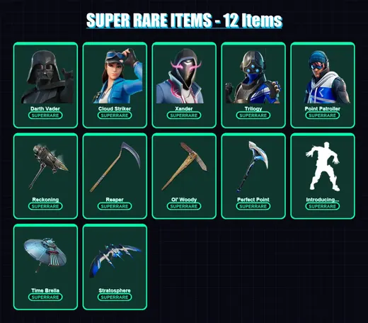 [PS4/PS5/XBOX/PC] | Darth Vader | Cloud Striker | Xander | Trilogy | Point Patroller | 179 skin | 217 pickaxe | 181 emote | 196 glider | Lv3807