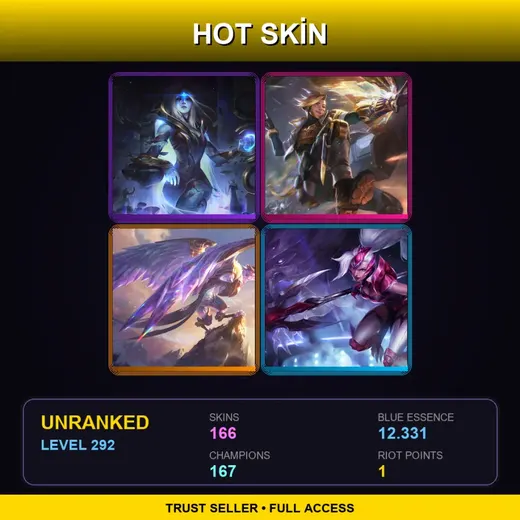 SG | Prestige PsyOps Ezreal | Victorious Anivia | Challenger Nidalee | Cosmic Blade Master Yi | 166 Skin | 167 Champ | Lv292 — LoL account