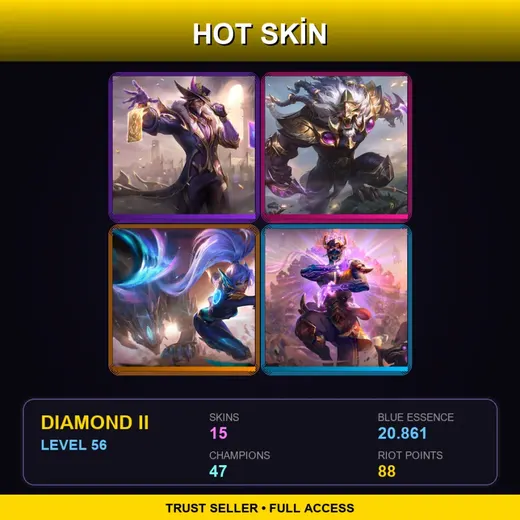 BR | Victorious Twisted Fate | Victorious Rengar | Super Galaxy Nidalee | Three Honors Malzahar | 15 Skin | 47 Champ | Diamond II | Lv56