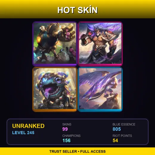 EUNE | Victorious Blitzcrank | Victorious Tryndamere | Victorious Kog'Maw | Victorious Anivia | 99 Skin | 156 Champ | Lv245