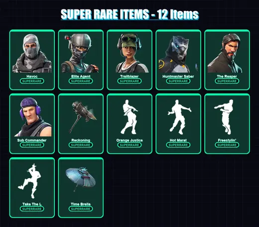 [PC/PSN] | Havoc | Elite Agent | Trailblazer | Huntmaster Saber | The Reaper | 28 skin | 58 pickaxe | 58 emote | 69 glider | Lv1381