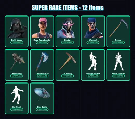 [PC/PSN] | Darth Vader | Rose Team Leader | Xander | Warpaint | Fusion | 195 skin | 171 pickaxe | 170 emote | 166 glider | Lv2851