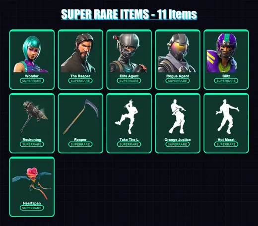 [PC/XBOX/PSN] | Wonder | The Reaper | Elite Agent | Rogue Agent | Blitz | 79 skin | 54 pickaxe | 102 emote | 61 glider | Lv933