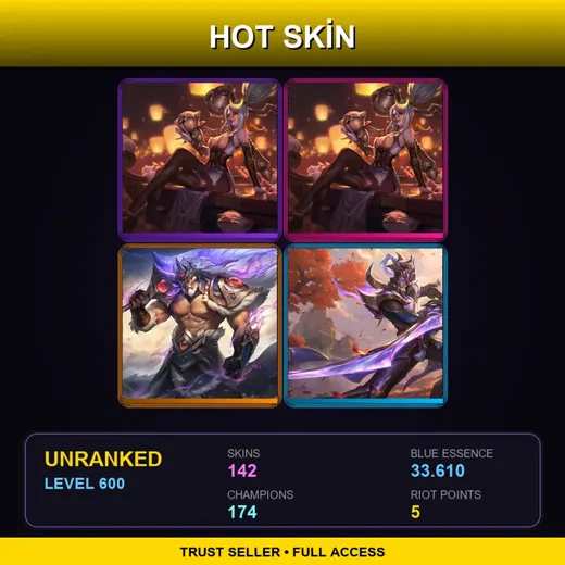 LAS | Prestige Firecracker Vayne (2022) | Victorious Tryndamere | Victorious Master Yi | Prestige Firecracker Vayne | 142 Skin | 174 Champ | Lv600