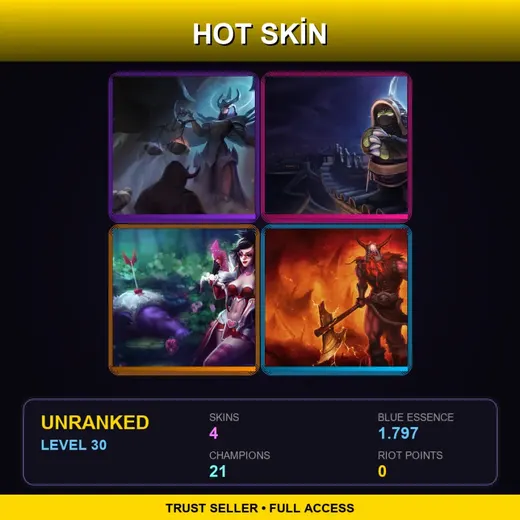 NA | Judgment Kayle | Ninja Rammus | Heartseeker Vayne | Forsaken Olaf | 4 Skin | 21 Champ | Lv30