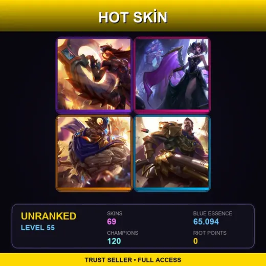 SG | Victorious Sivir | Victorious Morgana | Victorious Maokai | Victorious Graves | 69 Skin | 120 Champ | Lv55
