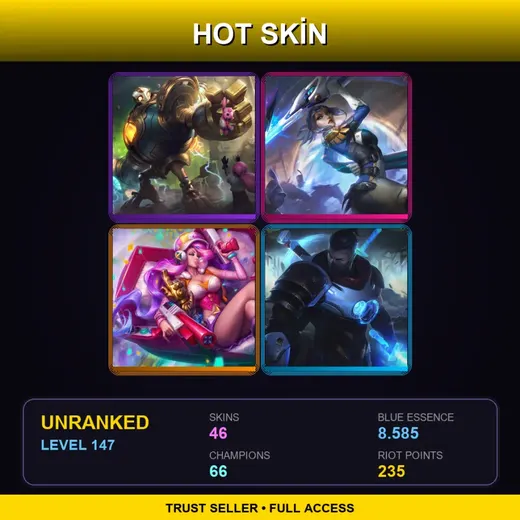 LAS | Victorious Blitzcrank | Battle Academia Garen | Pulsefire Fiora | Arcade Miss Fortune | 46 Skin | 66 Champ | Lv147 — LoL account