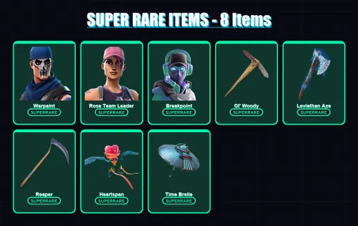 [PC/PSN] | Warpaint | Rose Team Leader | Breakpoint | Catalyst | Singularity | 244 skin | 217 pickaxe | 195 emote | 170 glider | Lv1932