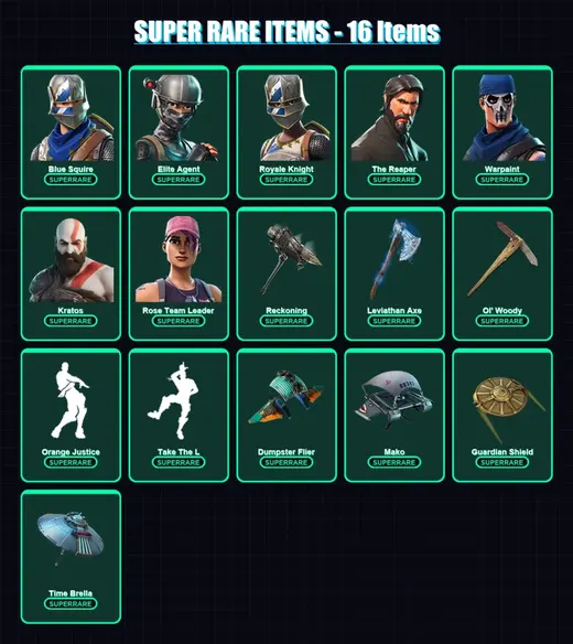 [PC/PSN] | Blue Squire | Elite Agent | Royale Knight | The Reaper | Warpaint | 238 skin | 196 pickaxe | 199 emote | 150 glider | Lv1547