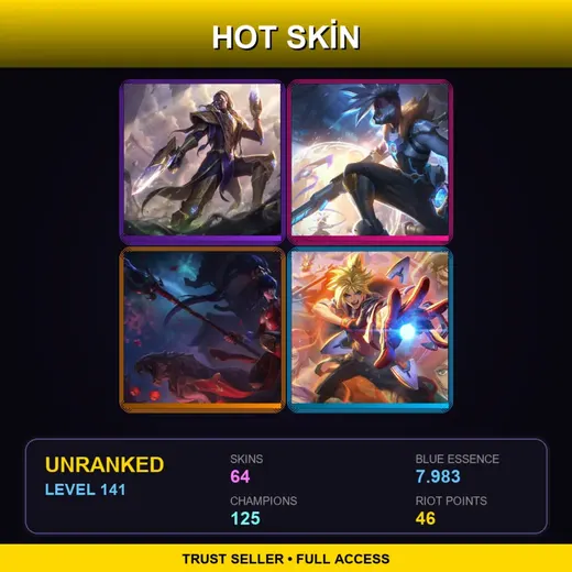 LAN | Victorious Lucian | Battle Academia Ezreal | Pulsefire Ekko | PROJECT: Yasuo | 64 Skin | 125 Champ | Lv141 — Empyrean Jax