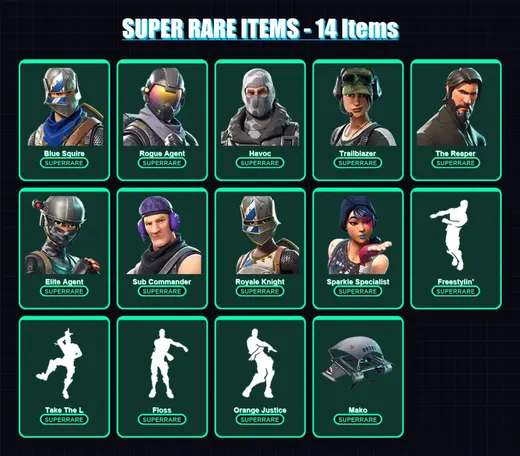 [PC/XBOX] | Blue Squire | Rogue Agent | Havoc | Trailblazer | The Reaper | 29 skin | 19 pickaxe | 33 emote | 29 glider | Lv433