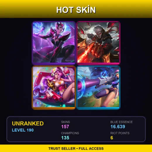 NA | Challenger Ahri | Conqueror Varus | Arcade Miss Fortune | Arcade Caitlyn | 157 Skin | 135 Champ | Lv190