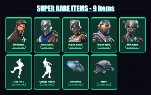 [PC/PSN] | The Reaper | Blue Squire | Royale Knight | Rogue Agent | Elite Agent | 47 skin | 46 pickaxe | 30 emote | 38 glider | Lv431