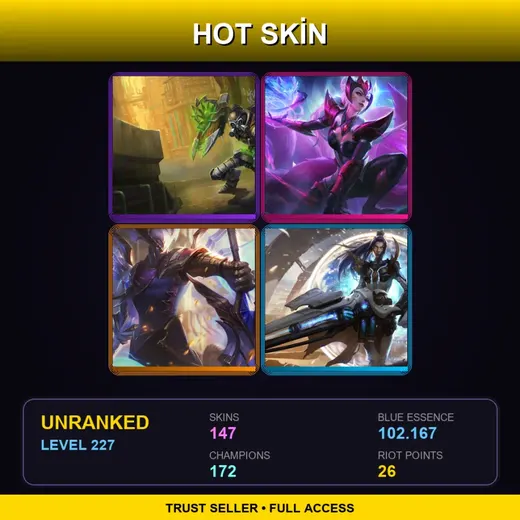 RU | Hextech Singed | Challenger Ahri | Victorious Aatrox | Battle Academia Ezreal | 147 Skin | 172 Champ | Lv227 — Debonair Leblanc