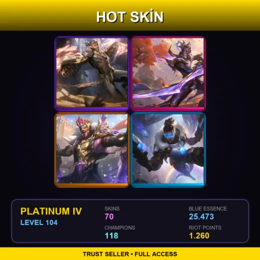 EUW | Prestige PROJECT: Sylas | Victorious Master Yi | Victorious Draven | Pulsefire Lucian | 70 Skin | 118 Champ | Platinum IV | Lv104