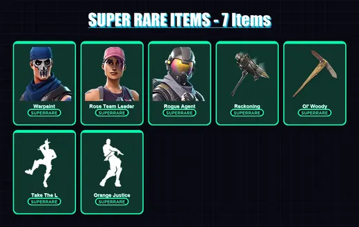 [PS4/PS5/XBOX/PC] | Warpaint | Rose Team Leader | Rogue Agent | Raven | Ravage | 19 skin | 19 pickaxe | 25 emote | 21 glider | Lv358