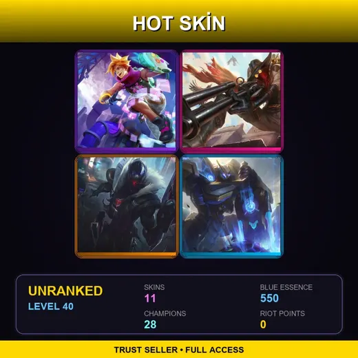 LAN | Arcade Ezreal | High Noon Jhin | PROJECT: Jhin | Mecha Kingdoms Garen | 11 Skin | 28 Champ | Lv40 — Arcana Lucian