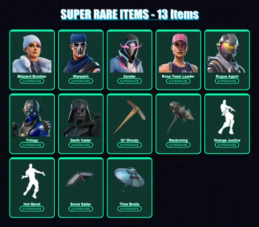 [PC] | Blizzard Bomber | Warpaint | Xander | Rose Team Leader | Rogue Agent | 297 skin | 332 pickaxe | 291 emote | 283 glider | Lv4150