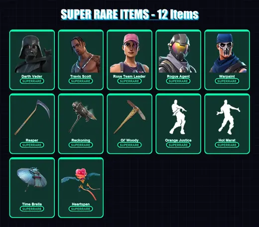 [PC] | Darth Vader | Travis Scott | Rose Team Leader | Rogue Agent | Warpaint | 211 skin | 193 pickaxe | 185 emote | 187 glider | Lv2514