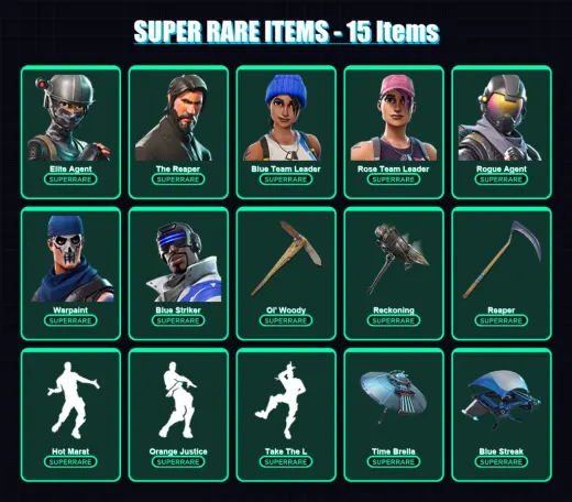 [PC/XBOX] | Elite Agent | The Reaper | Blue Team Leader | Rose Team Leader | Rogue Agent | 102 skin | 91 pickaxe | 87 emote | 88 glider | Lv1579