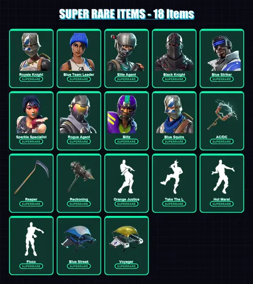 [PC/XBOX/PSN] | Royale Knight | Blue Team Leader | Elite Agent | Black Knight | Blue Striker | 137 skin | 91 pickaxe | 91 emote | 98 glider | Lv1353