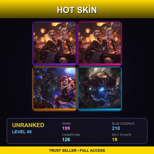 SG | Prestige Firecracker Vayne (2022) | Prestige Firecracker Vayne | Hextech Annie | Hextech Galio | 199 Skin | 126 Champ | Lv88