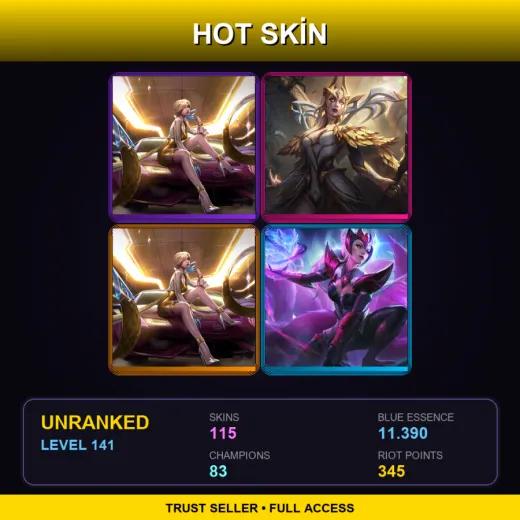 EUNE | Prestige K/DA Evelynn (2022) | Prestige Coven LeBlanc | Prestige K/DA Evelynn | Challenger Ahri | 115 Skin | 83 Champ | Lv141